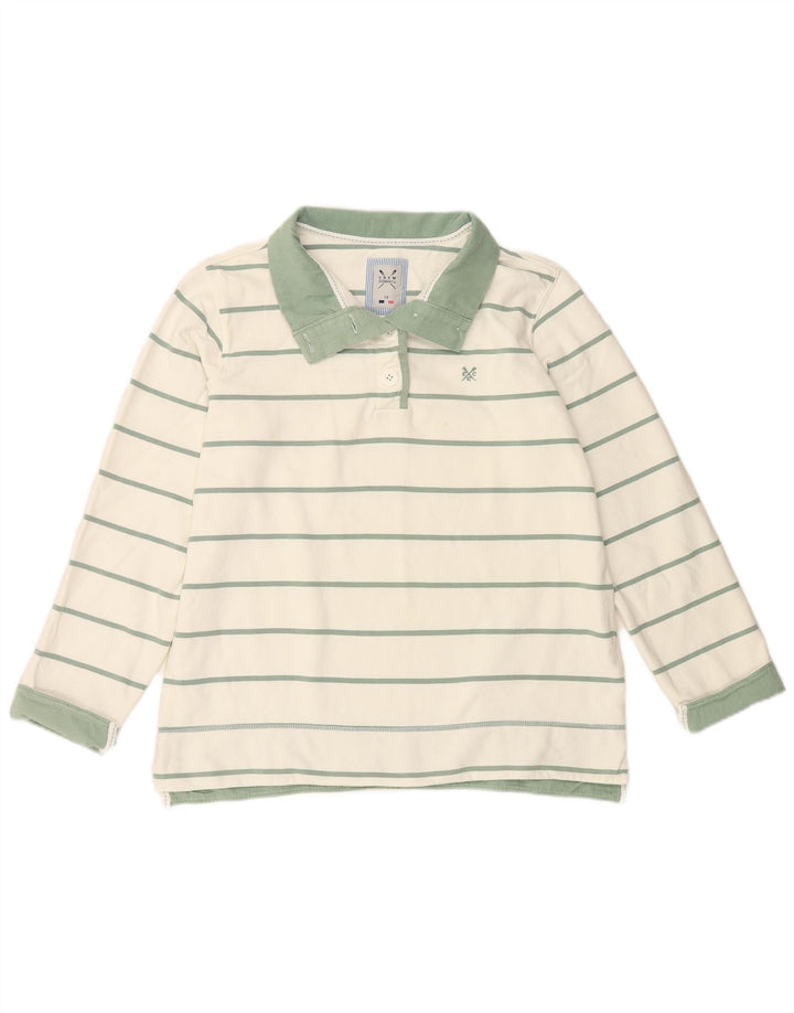 CREW CLOTHING Sudadera para mujer Jumper UK 46 Grande Blanco Rayas