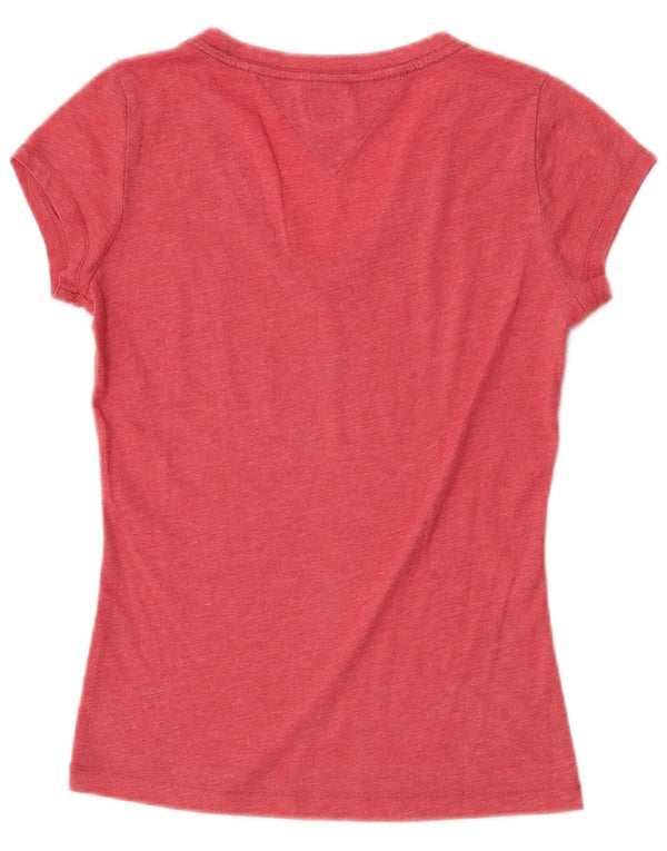 Tommy Hilfiger Camiseta gráfica para mujer Top UK 10 Small Pink