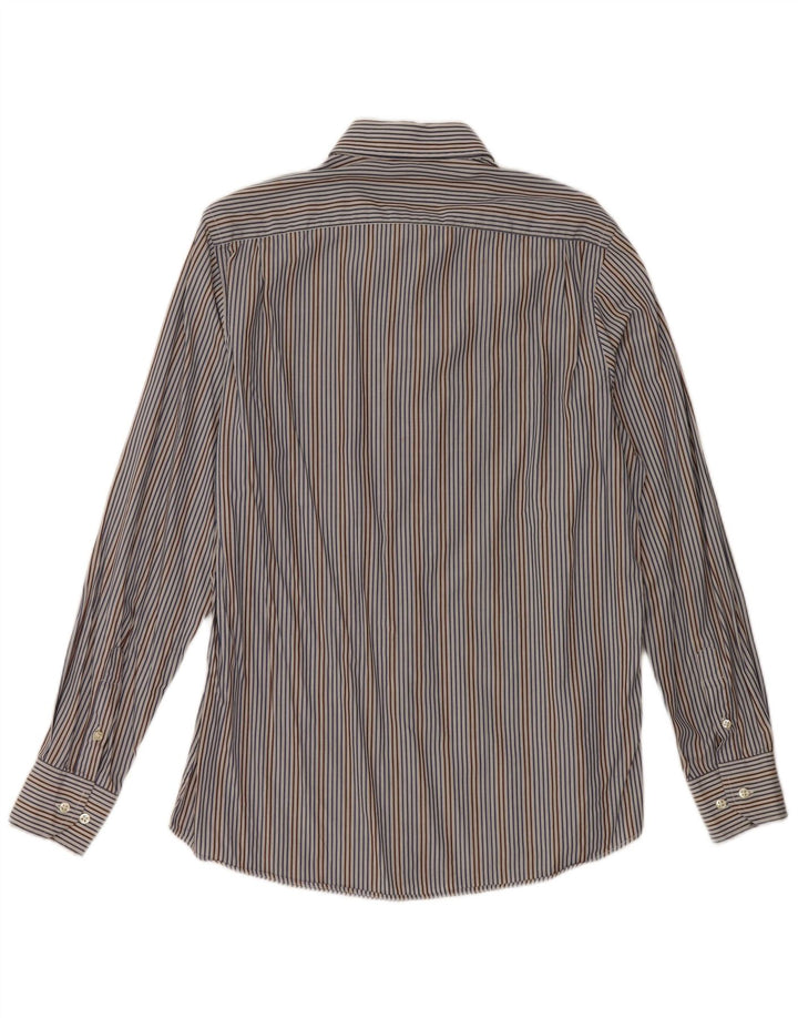 Camisa Massimo Dutti Hombre Talla 40 Mediana Azul Rayas