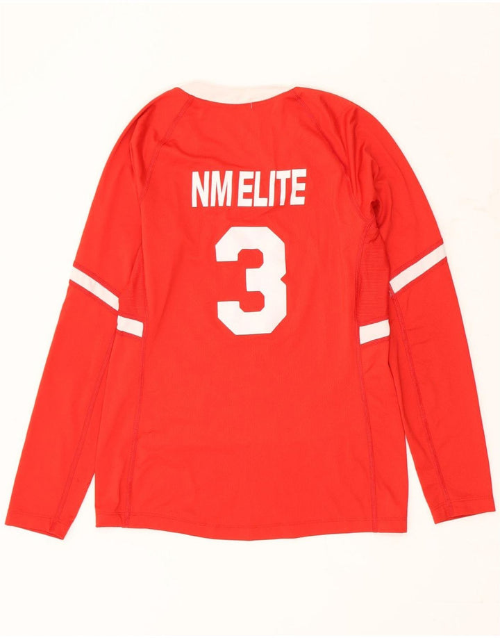 Nike Mens Graphic Top Manga Larga Pequeño Poliéster Rojo