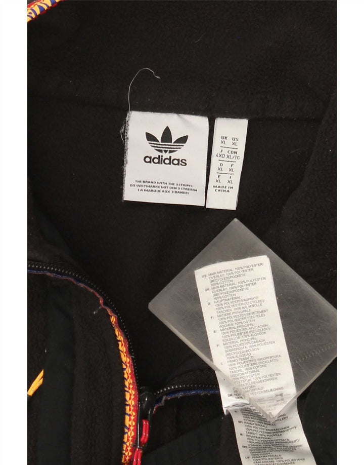 Adidas Chaqueta polar para hombre UK 42 XL Poliéster negro