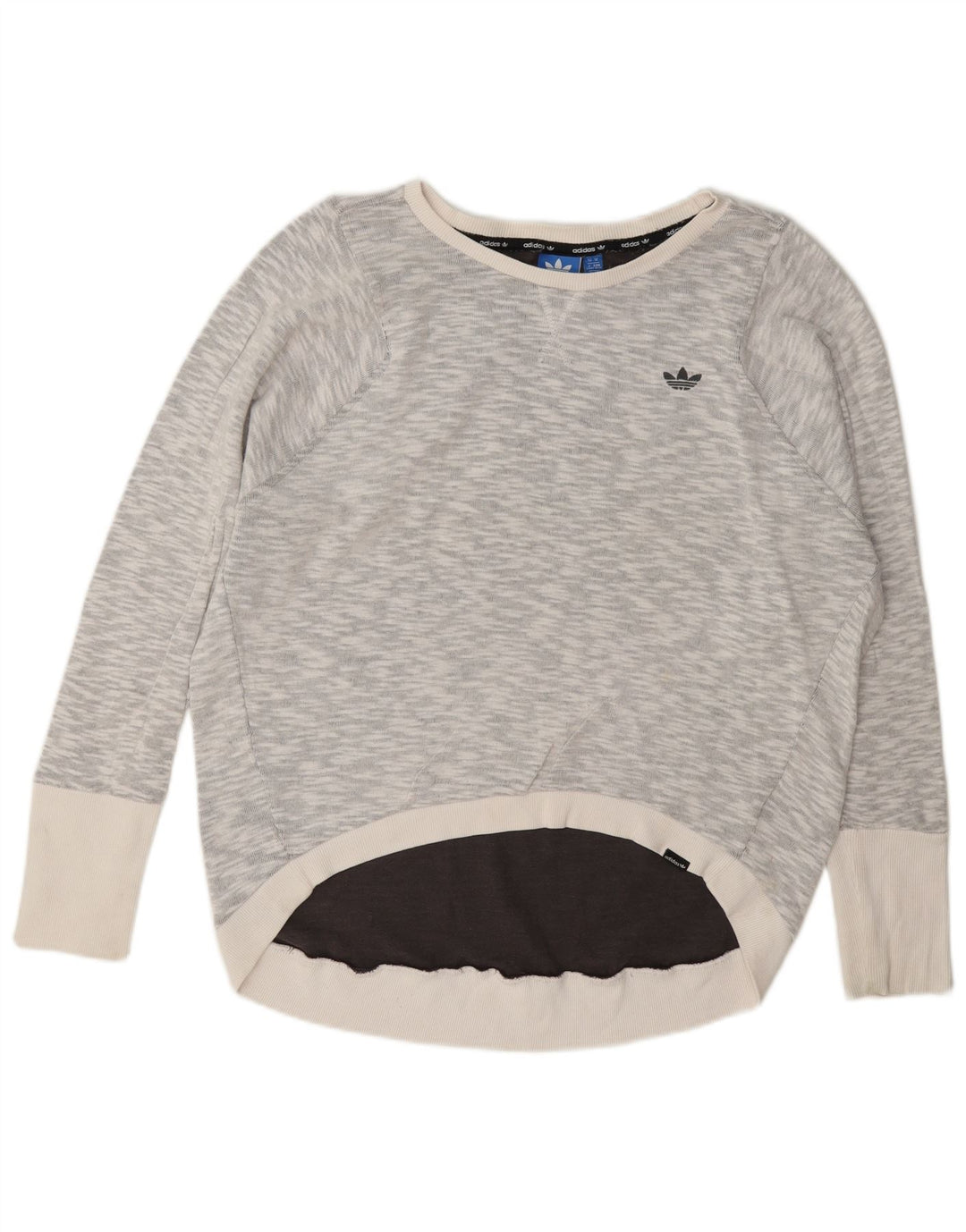 Adidas - Sudadera de gran tamaño con gráfico para mujer, talla 40, color gris grande