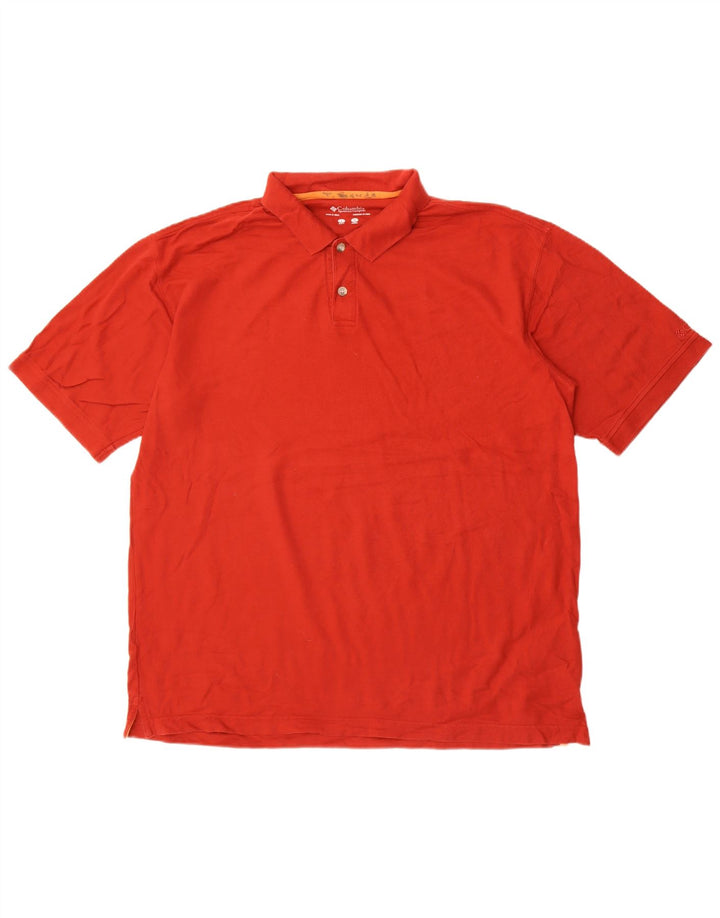Columbia Polo para hombre de algodón rojo grande