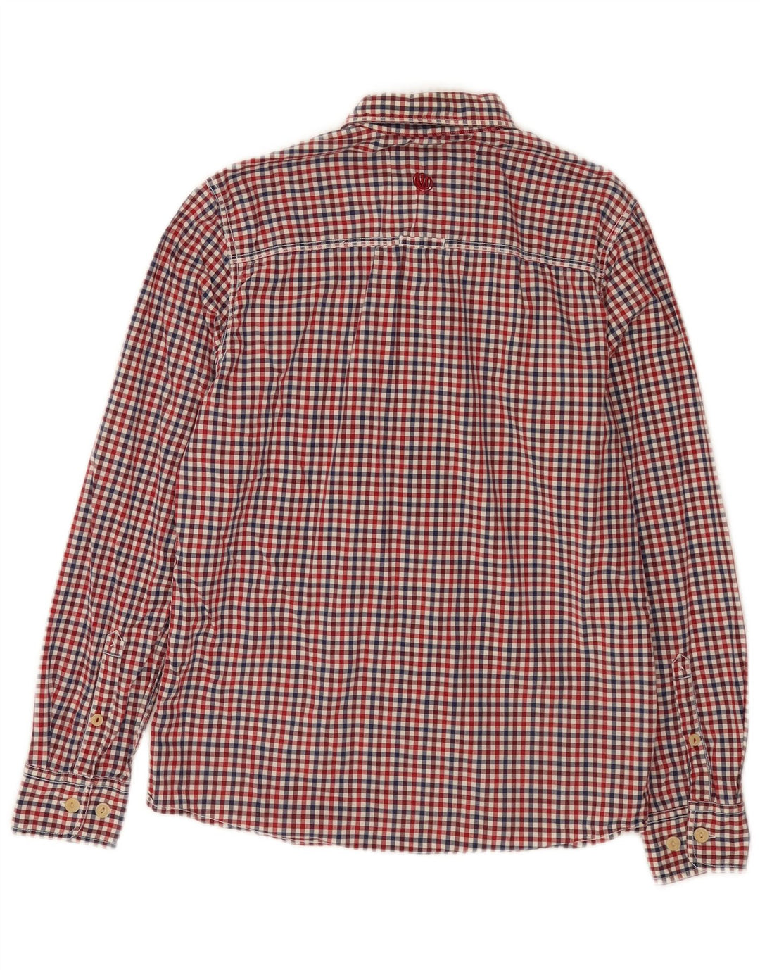 Camisa de hombre Fat Face Small de algodón a cuadros rojos