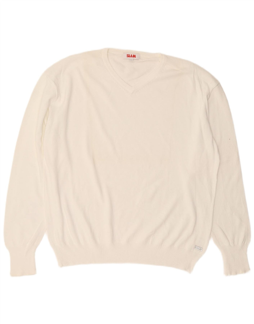 Slam Jersey con cuello en V para hombre, talla 3XL, algodón blanco
