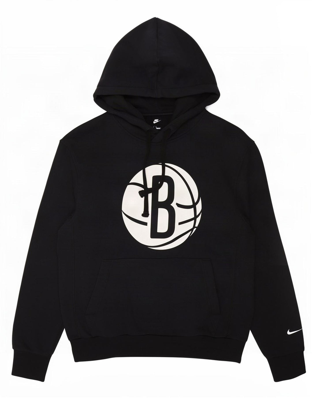 Nike Brooklyn Nets Graphic Sudadera con capucha para hombre, talla pequeña, algodón negro