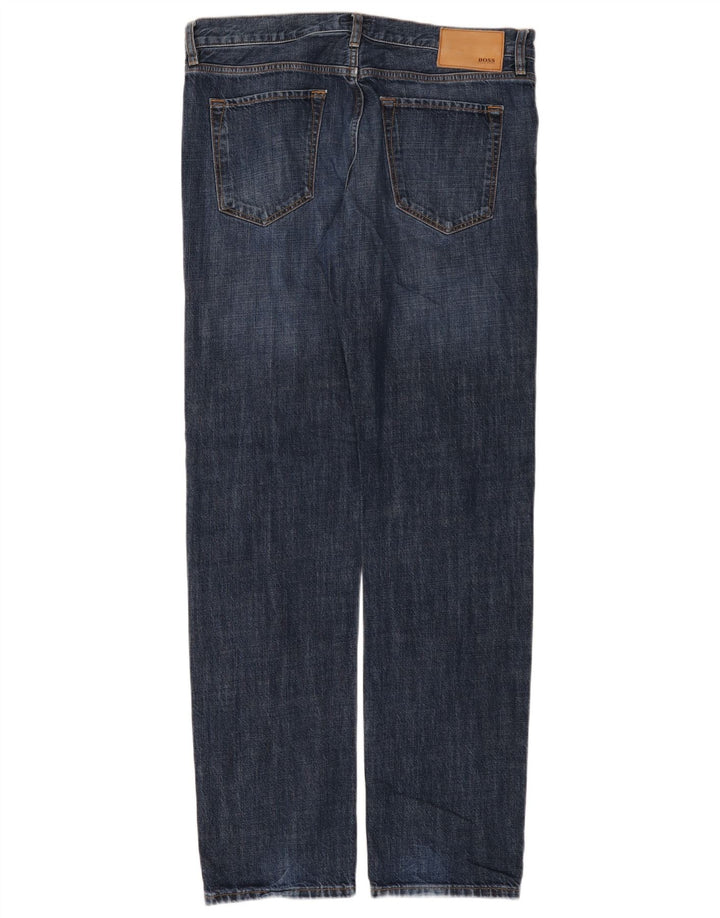 Vaqueros Hugo Boss Hombre Rectos W34 L34 Algodón Azul