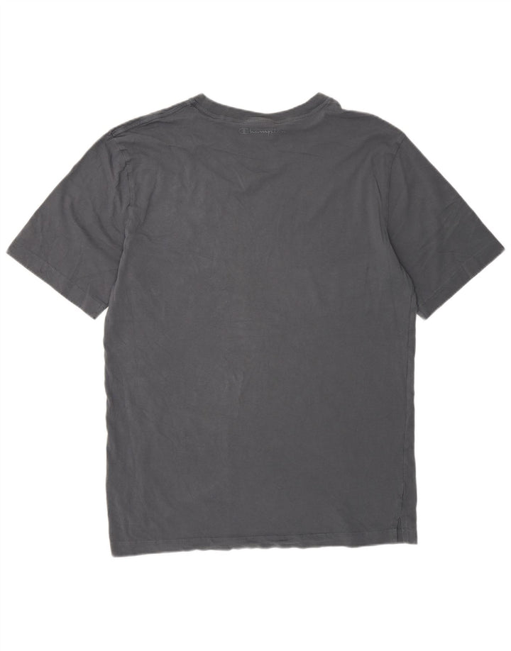 Champion Camiseta Regular para Hombre Top Grande Gris Algodón