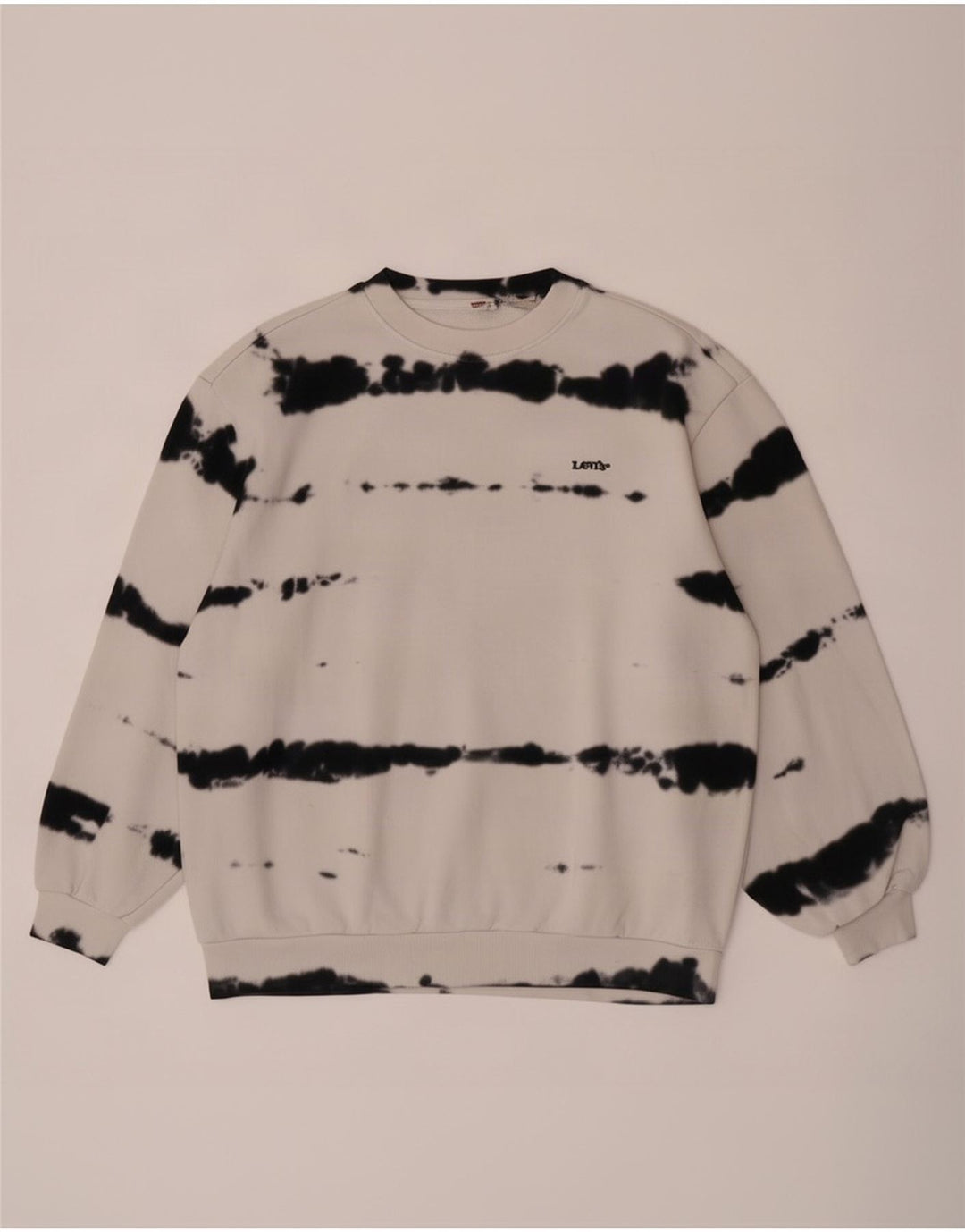 Levi's Hombre Sudadera Jumper Medium Off White Tie Dye Algodón