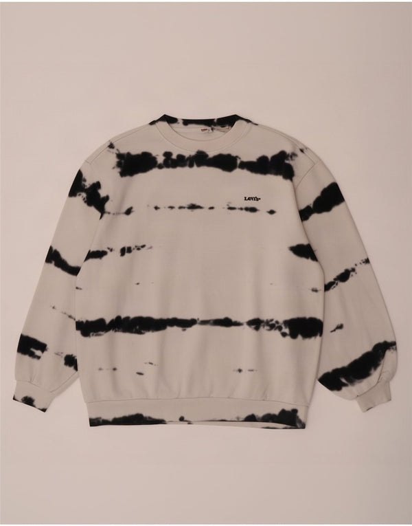 Levi's Hombre Sudadera Jumper Medium Off White Tie Dye Algodón