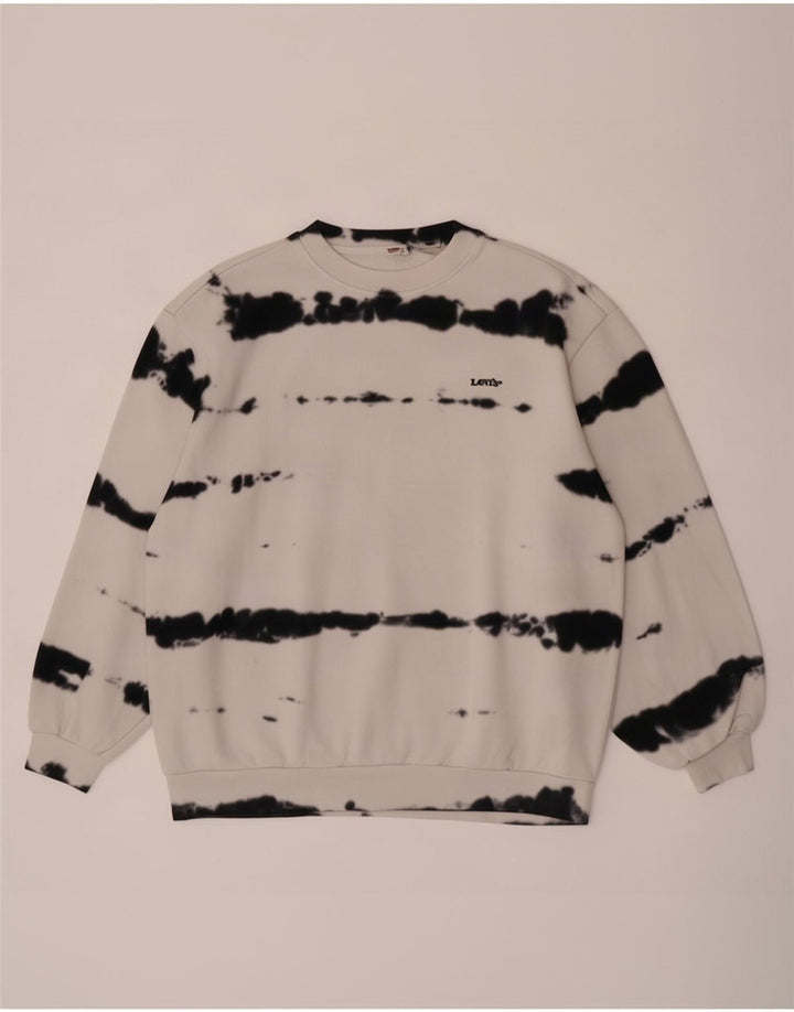 Levi's Hombre Sudadera Jumper Medium Off White Tie Dye Algodón