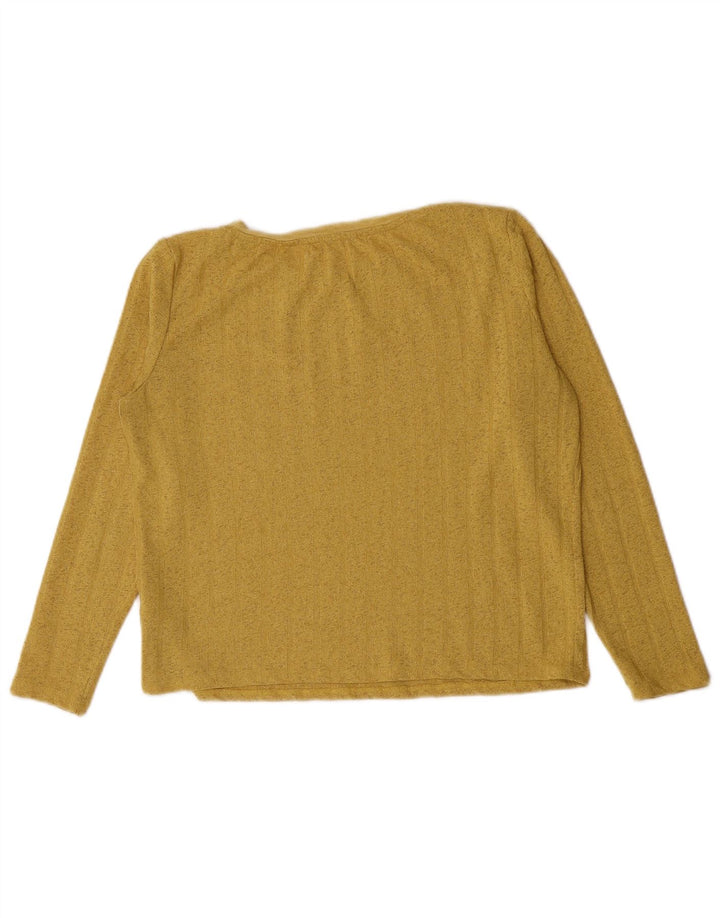 Marks & Spencer Top corto para mujer de manga larga UK 12 Poliéster amarillo medio