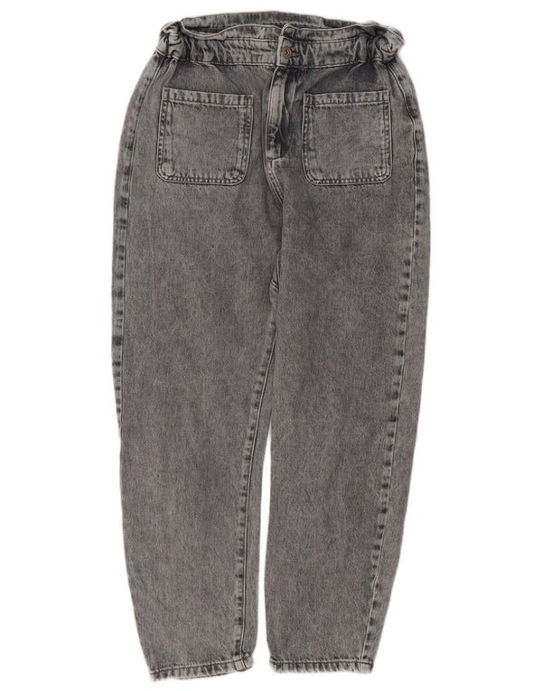 Zara Jeans Cónicos De Cintura Alta Para Mujer EU 36 XS W26 L25 Algodón Gris