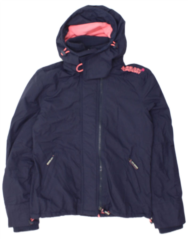Superdry Chaqueta Cortavientos Gráfica para Mujer UK 44 Azul Marino Mediano