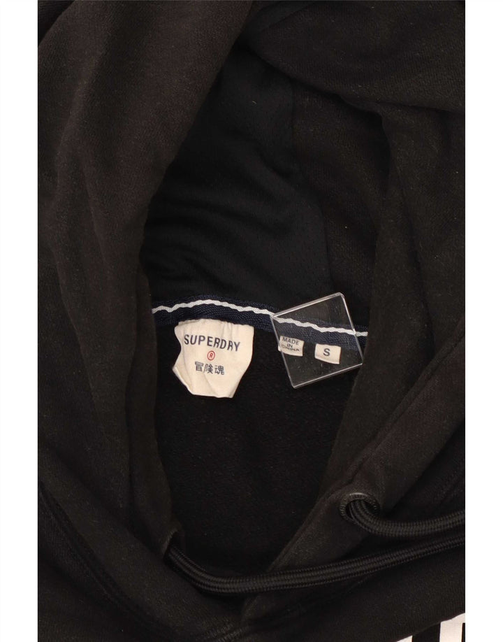 Superdry Jersey con capucha gráfica para hombre, talla pequeña, negro