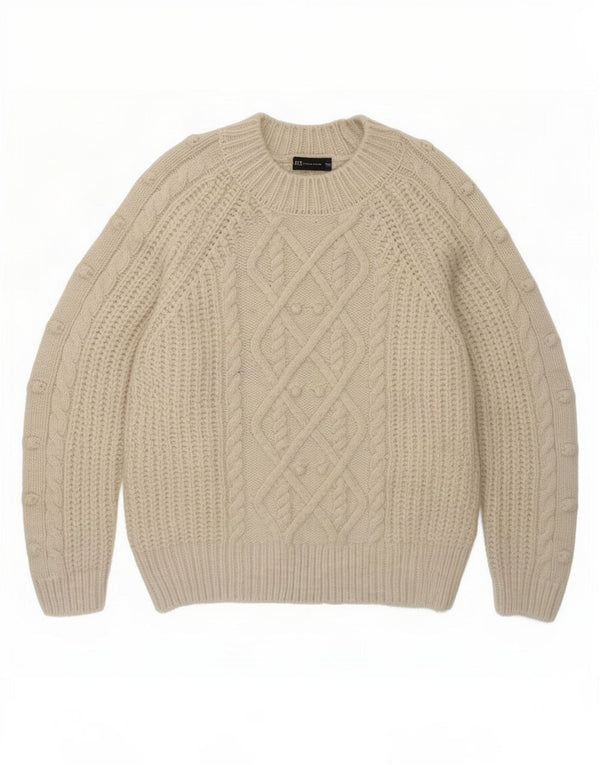 Marks & Spencer Suéter de cuello redondo para mujer UK 10 Small Off White