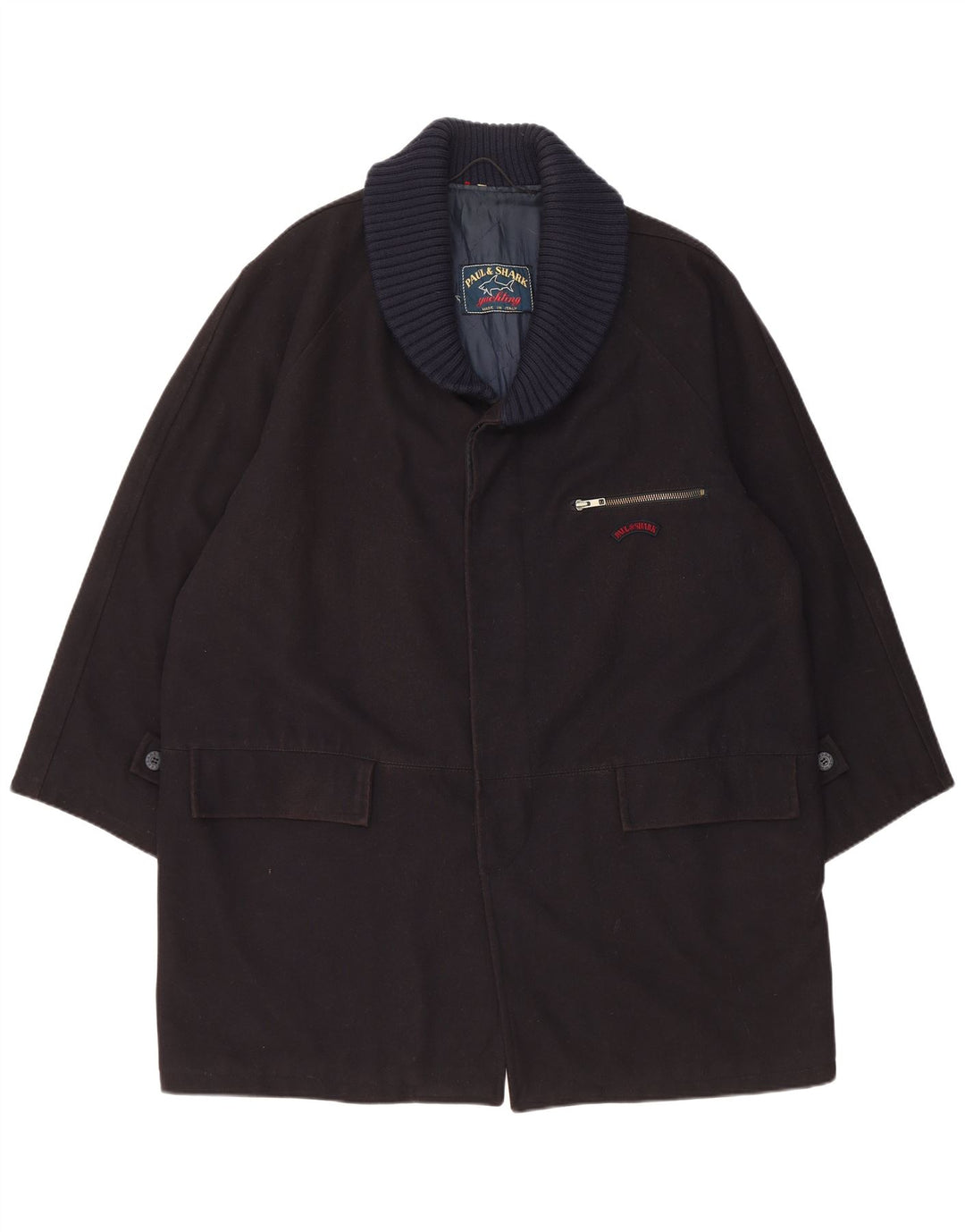 Paul & Shark Abrigo para hombre UK 42 XL Lana azul marino