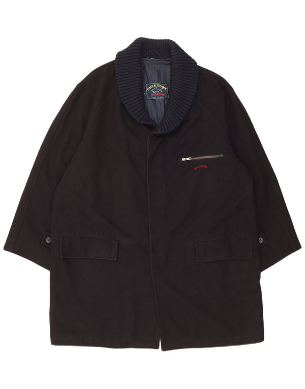 Paul & Shark Abrigo para hombre UK 42 XL Lana azul marino