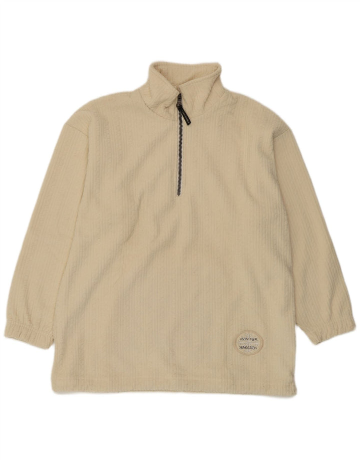 F.LLI Campagnolo Jersey Polar Hombre con Cremallera y Cuello Grande Poliéster Blanco Roto