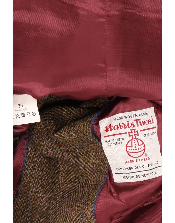 Harris Tweed Chaqueta tipo blazer de 2 botones para hombre UK 36 Small Brown Check Wool