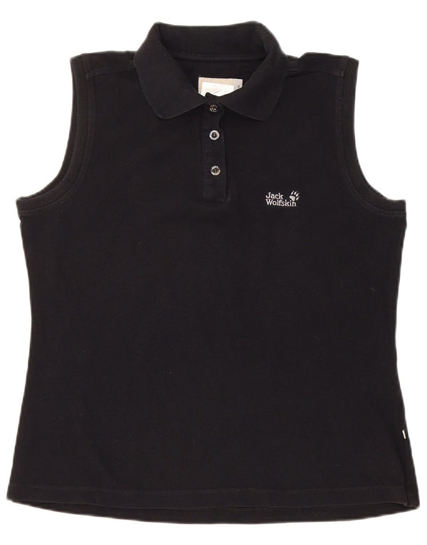 Jack Wolfskin Polo sin mangas para mujer UK 40 XL Algodón negro