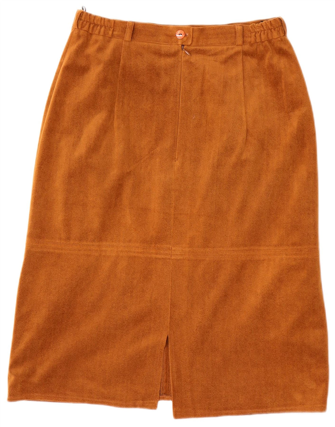 Falda recta de terciopelo vintage para mujer mediana W28 poliéster marrón