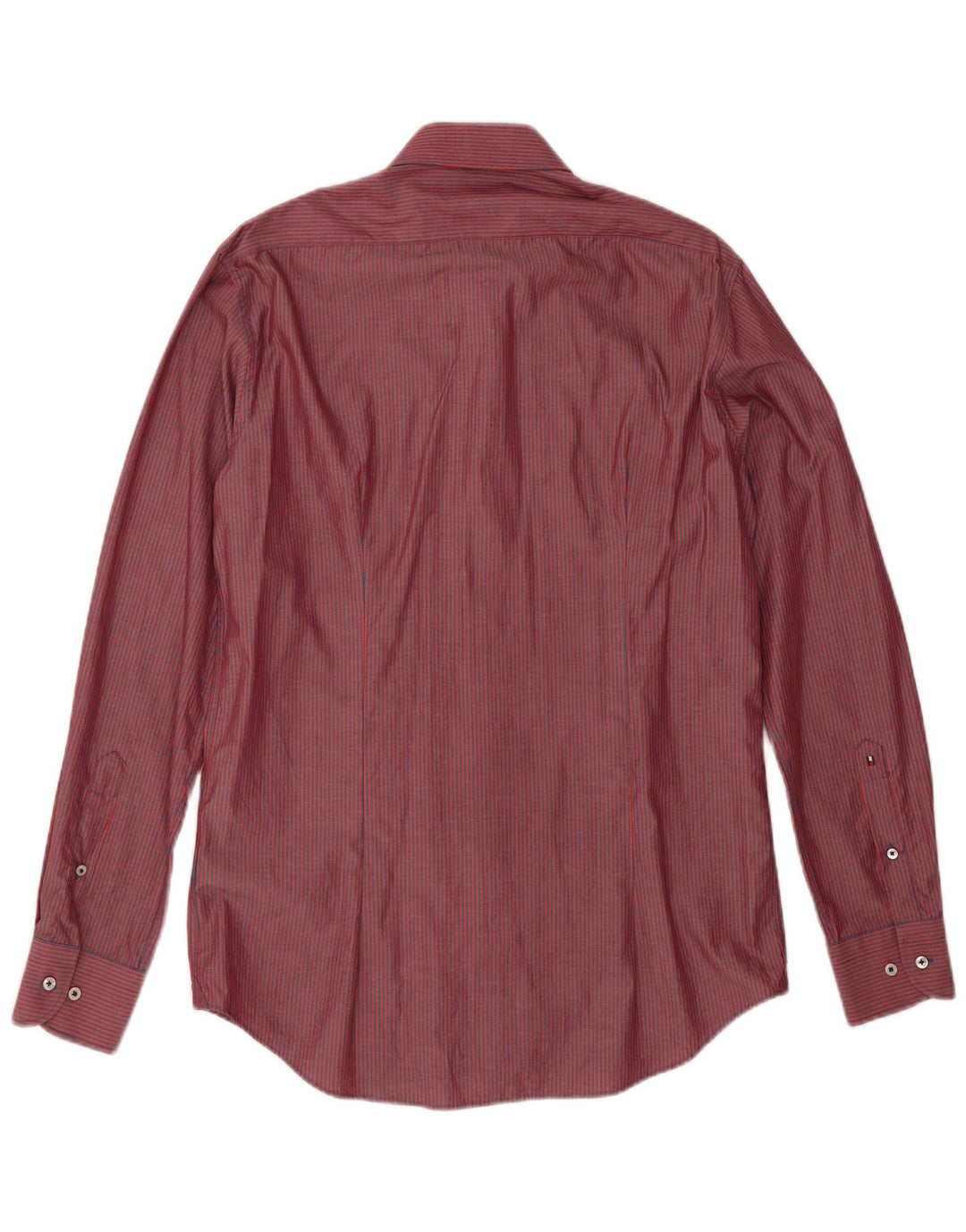 Tommy Hilfiger Camisa a medida para hombre Talla 40 15 3/4 Mediana Raya roja