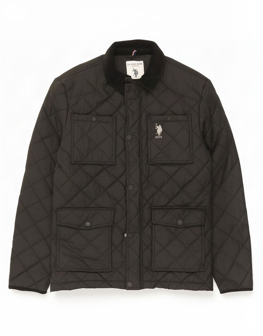 Asociación de Polo de EE. UU. Chaqueta acolchada para hombre UK 38 Mediana Algodón negro
