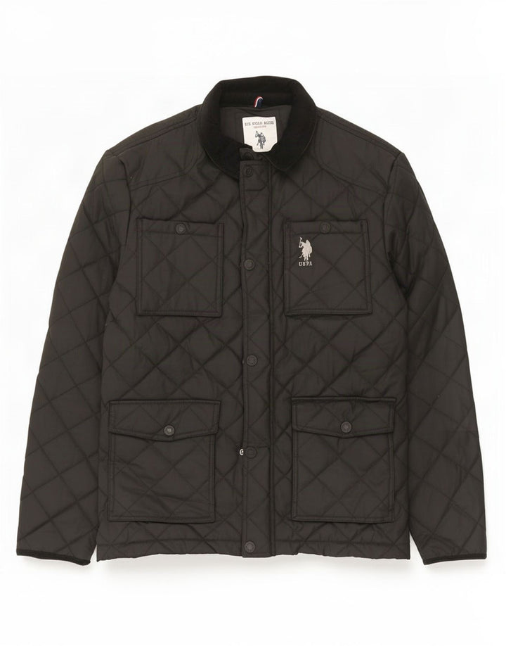 Asociación de Polo de EE. UU. Chaqueta acolchada para hombre UK 38 Mediana Algodón negro