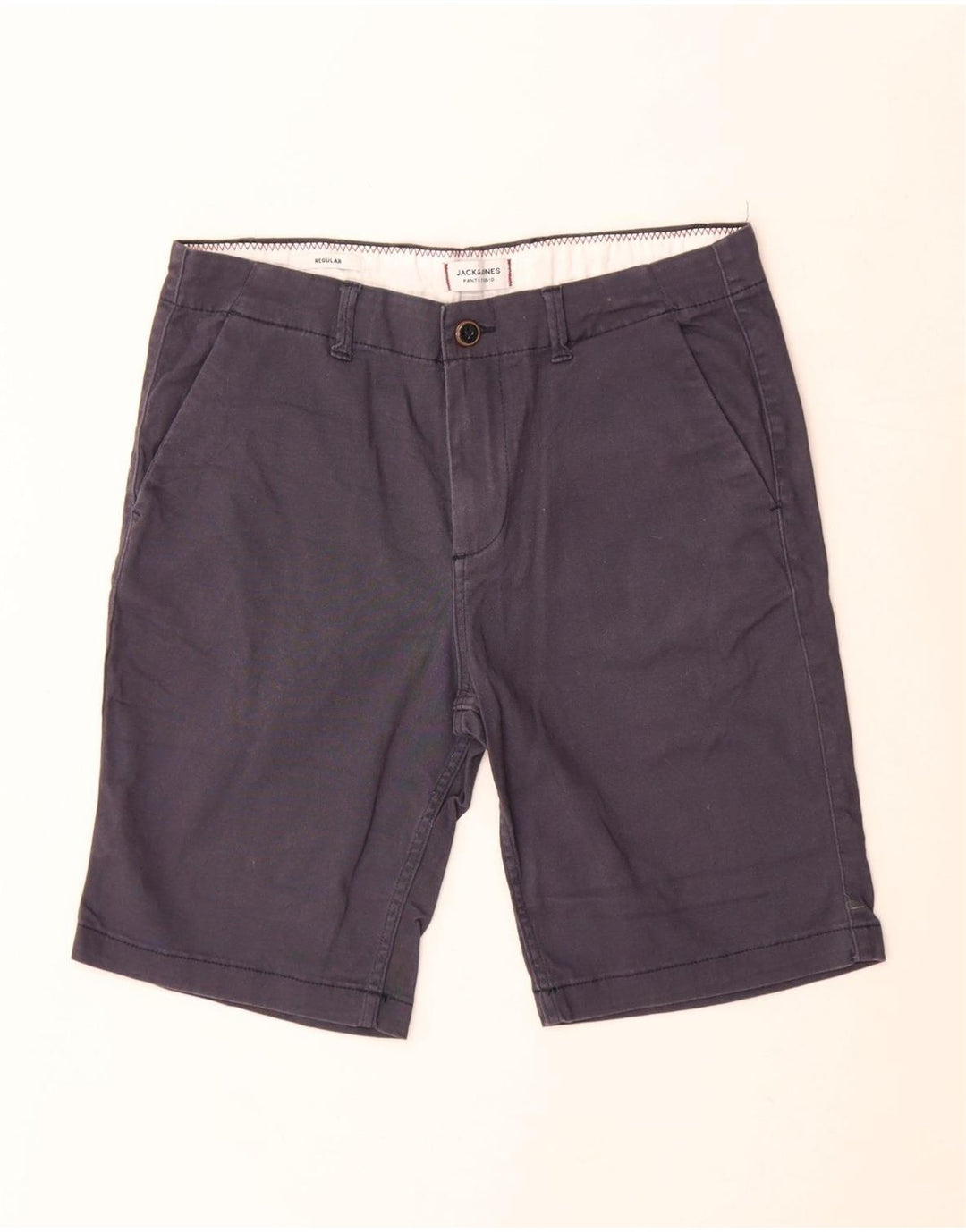 JACK & JONES Pantalones cortos chinos de corte regular para hombre W30 Medium Azul marino Algodón
