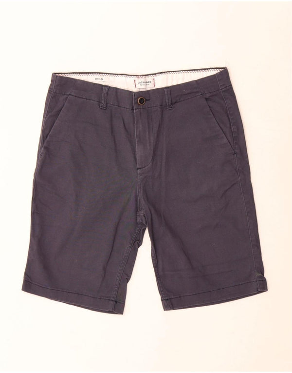 JACK & JONES Pantalones cortos chinos de corte regular para hombre W30 Medium Azul marino Algodón