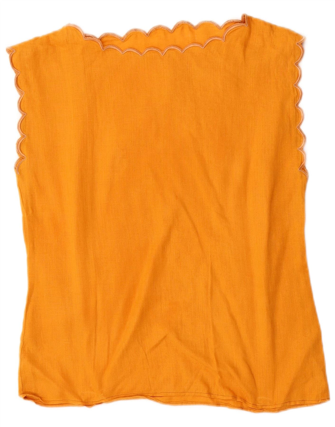 Vintage mujer blusa sin mangas Top Reino Unido 12 naranja medio