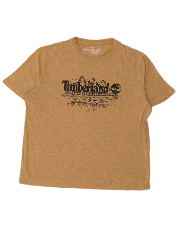 TIMBERLAND Camiseta estampada auténtica para hombre Top de algodón moteado en beige medio