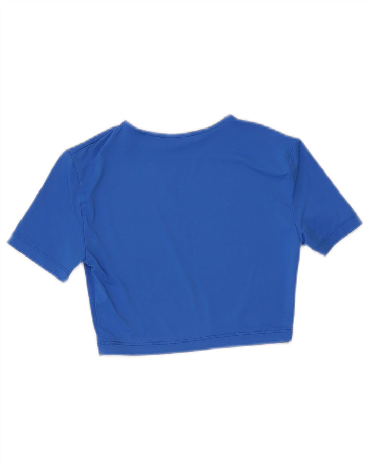 Zara Mujer Crop Camiseta Top UK 8 Small Azul