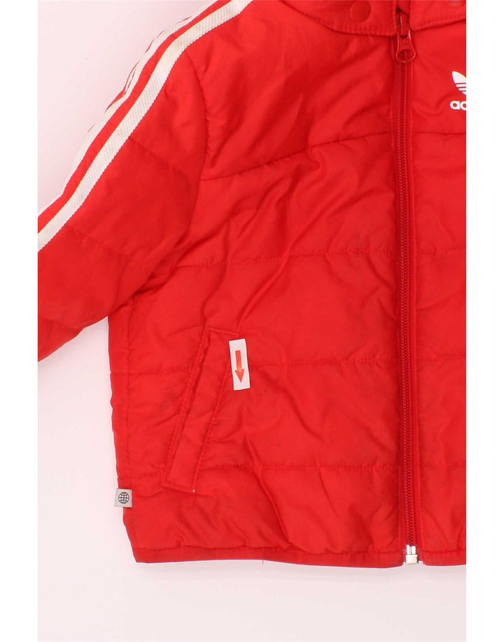Adidas Chaqueta acolchada con capucha para bebé niño 9-12 meses Rojo Poliéster