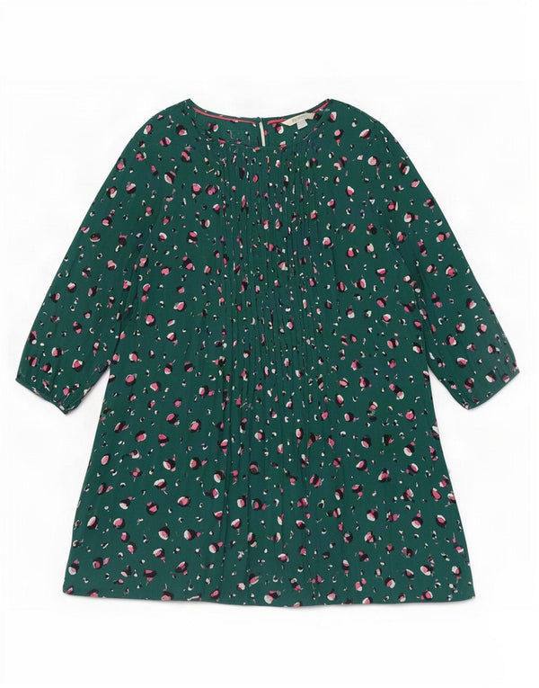 Boden Vestido escalonado de manga 3/4 para mujer UK 46 Viscosa floral verde grande