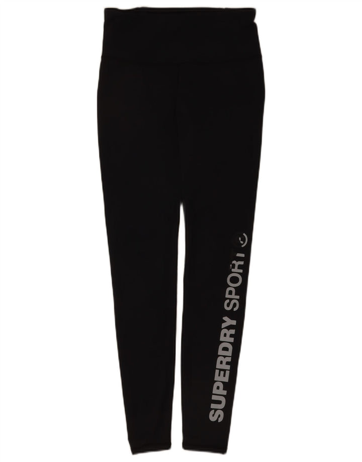 Superdry Leggings Gráficos Para Mujer UK 40 Small Poliéster Negro