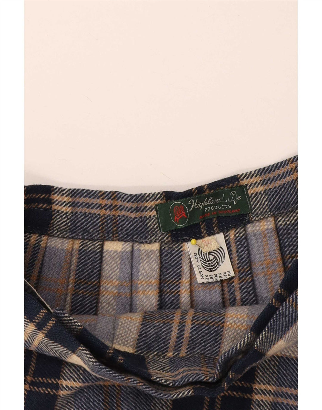Falda cruzada para mujer Highland EU 38 Medium W28 Lana a cuadros azul marino