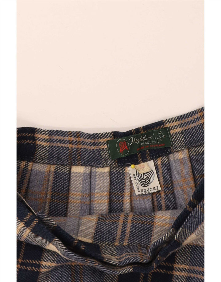 Falda cruzada para mujer Highland EU 38 Medium W28 Lana a cuadros azul marino