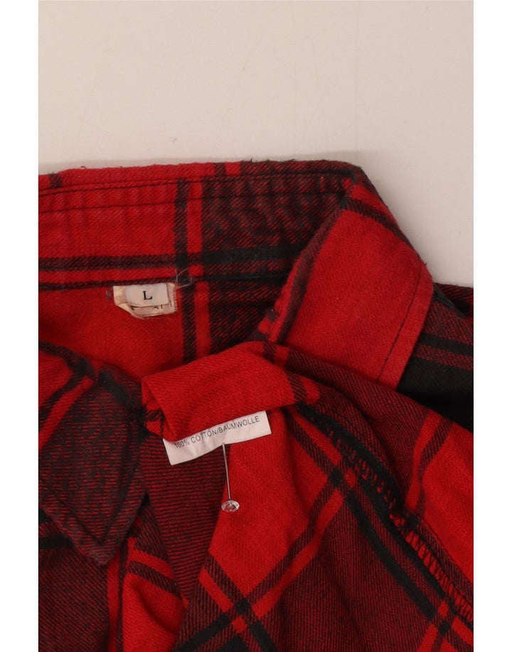 Camisa de franela para hombre Ranger de algodón a cuadros rojos grandes