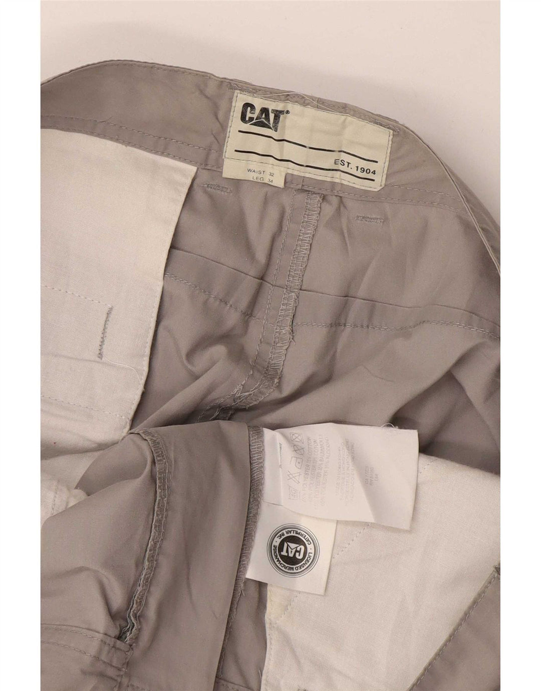 Pantalón chino recto para hombre CAT W32 L34 Poliéster gris