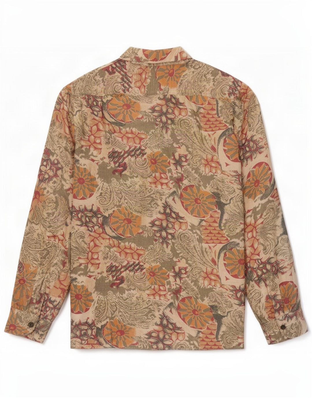 Camisa vintage para hombre pequeña beige floral