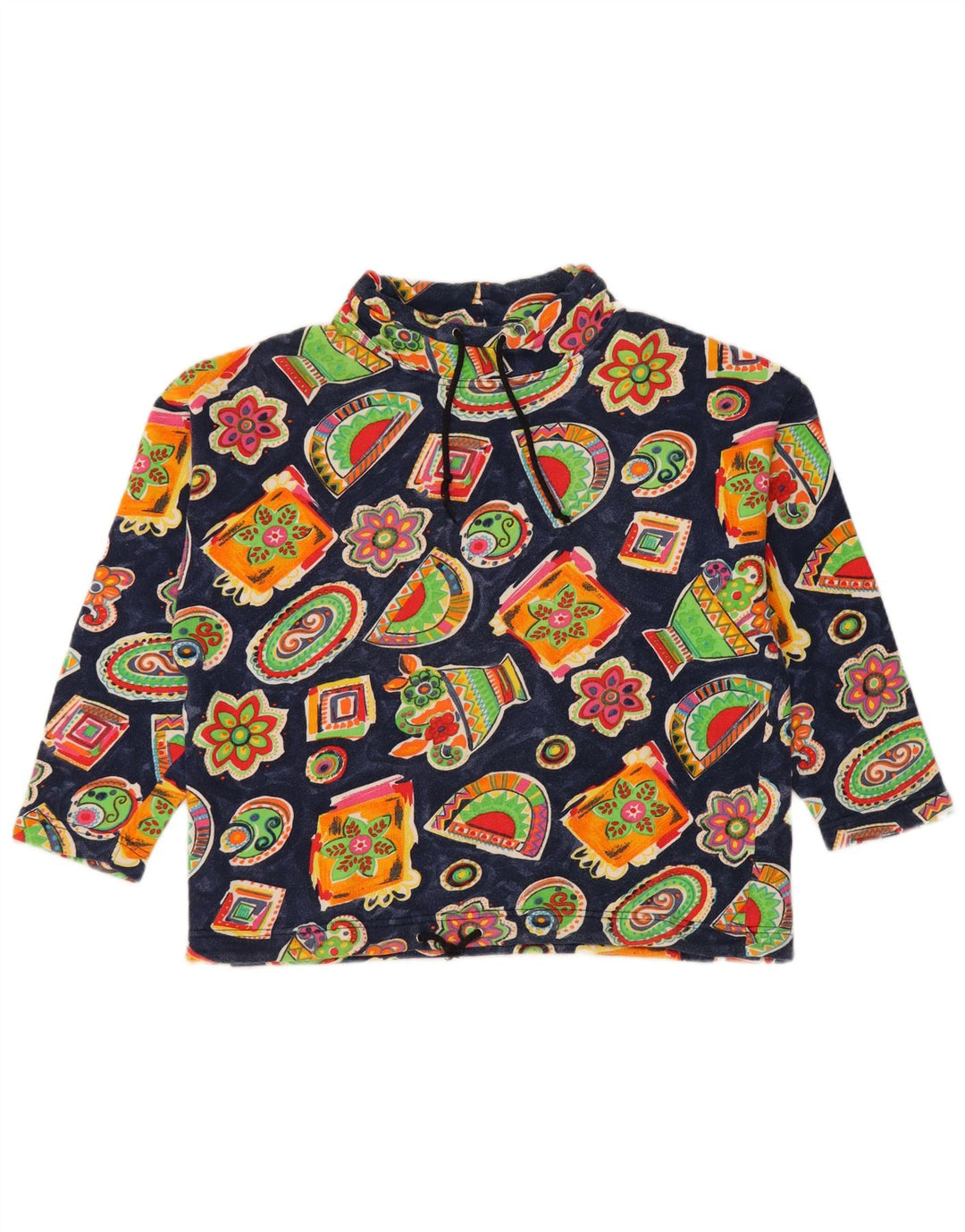 BENETTON Sudadera para Niñas 11-12 Años Grande Azul Marino Floral