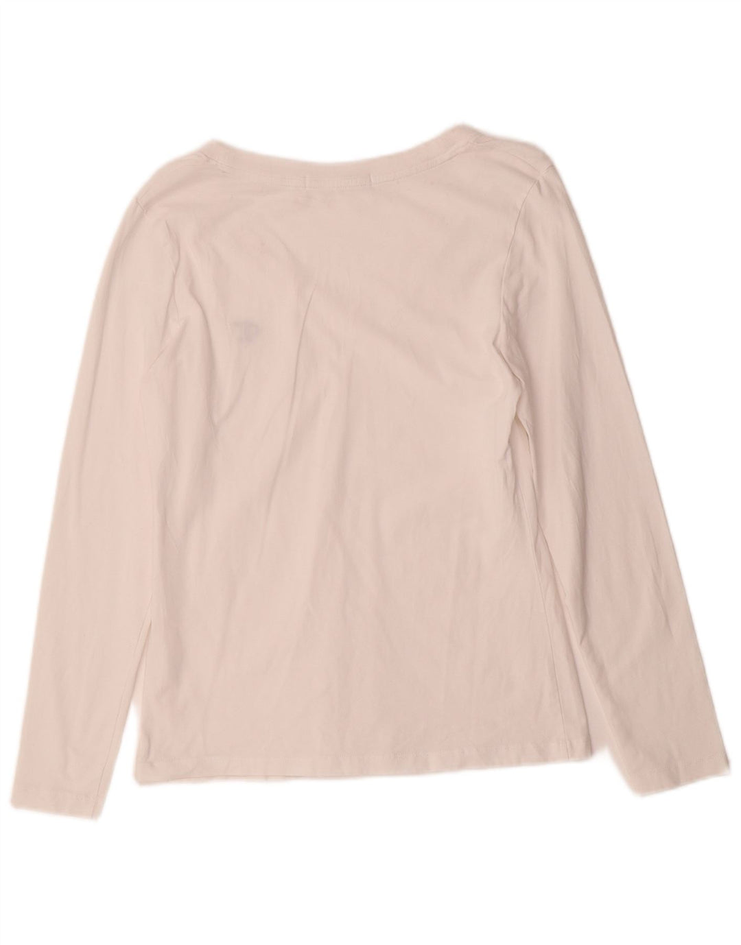 CALVIN KLEIN JEANS Top Mujer Manga Larga UK 10 Small Blanco