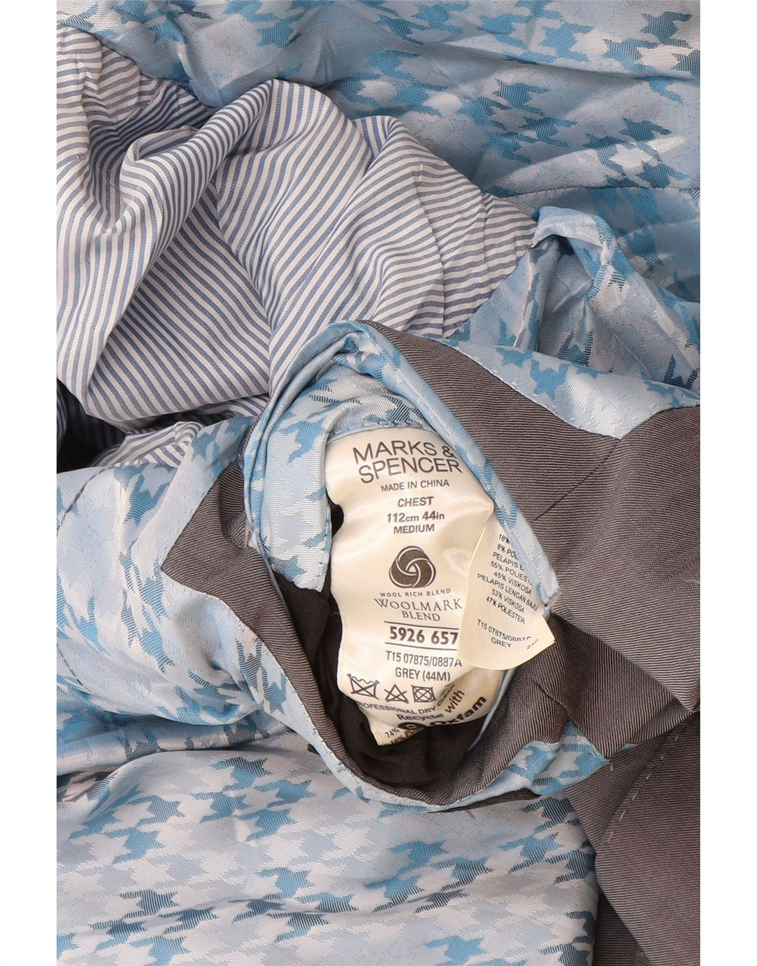 Marks & Spencer Chaqueta tipo blazer de 2 botones para hombre UK 38 Lana gris medio