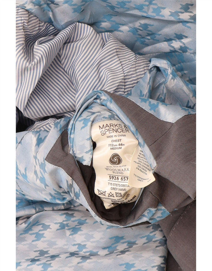 Marks & Spencer Chaqueta tipo blazer de 2 botones para hombre UK 38 Lana gris medio