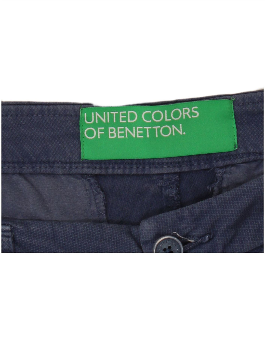 Benetton Mujer Pantalones Cortos Rectos W33 L25 Azul