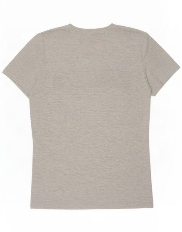 Superdry Mujer Camiseta Gráfica Top UK 10 Small Gris Moteado Algodón