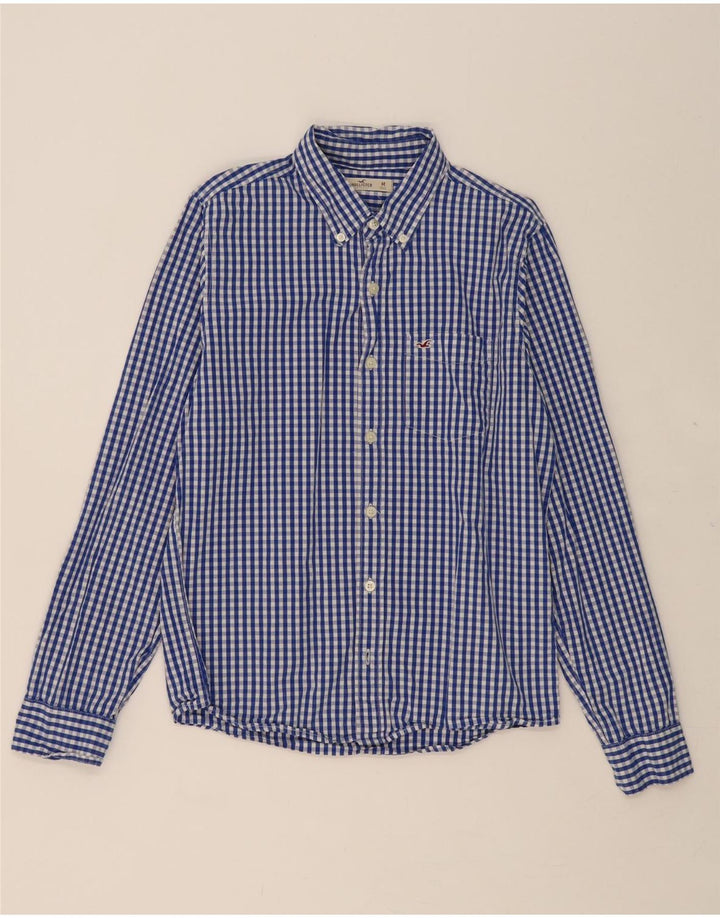 HOLLISTER Mens Shirt Medium Blue Gingham Cotton Vintage Hollister and Second-Hand Hollister from Messina Hembry 