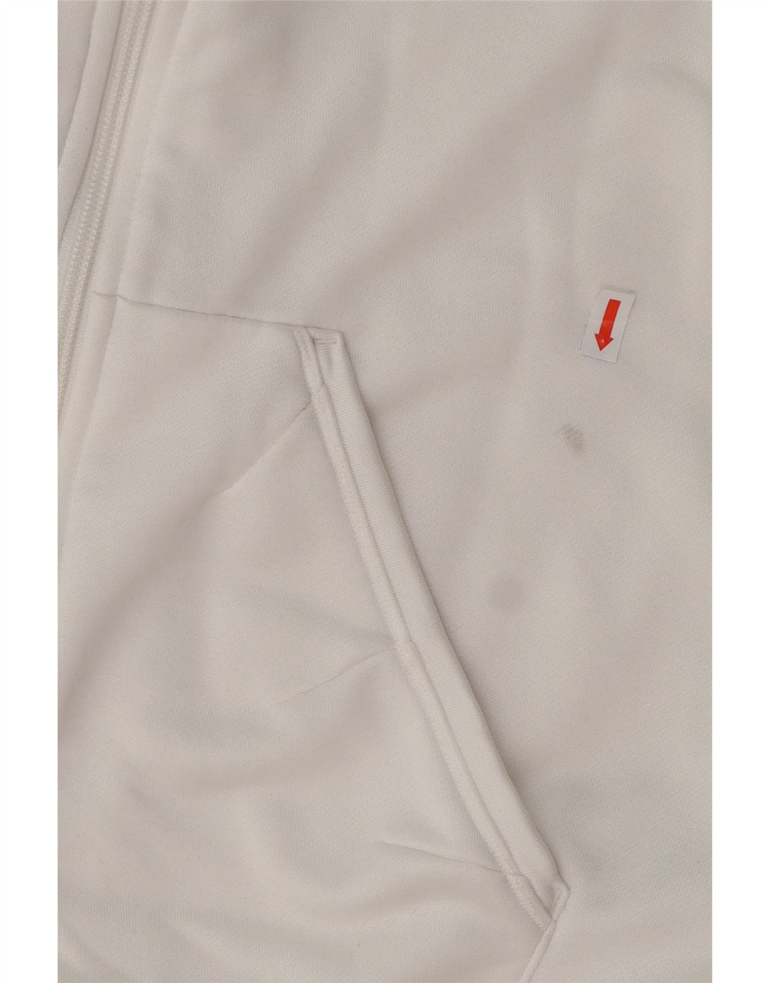 ADIDAS Suéter con capucha y cremallera para mujer Reino Unido 40 Grande Blanco Colorblock Poliéster